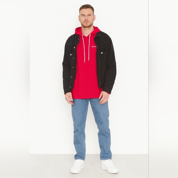 Red Off-White red Sweatshirt with Diagonal Sleeve Design size M - Picture 2 of 15